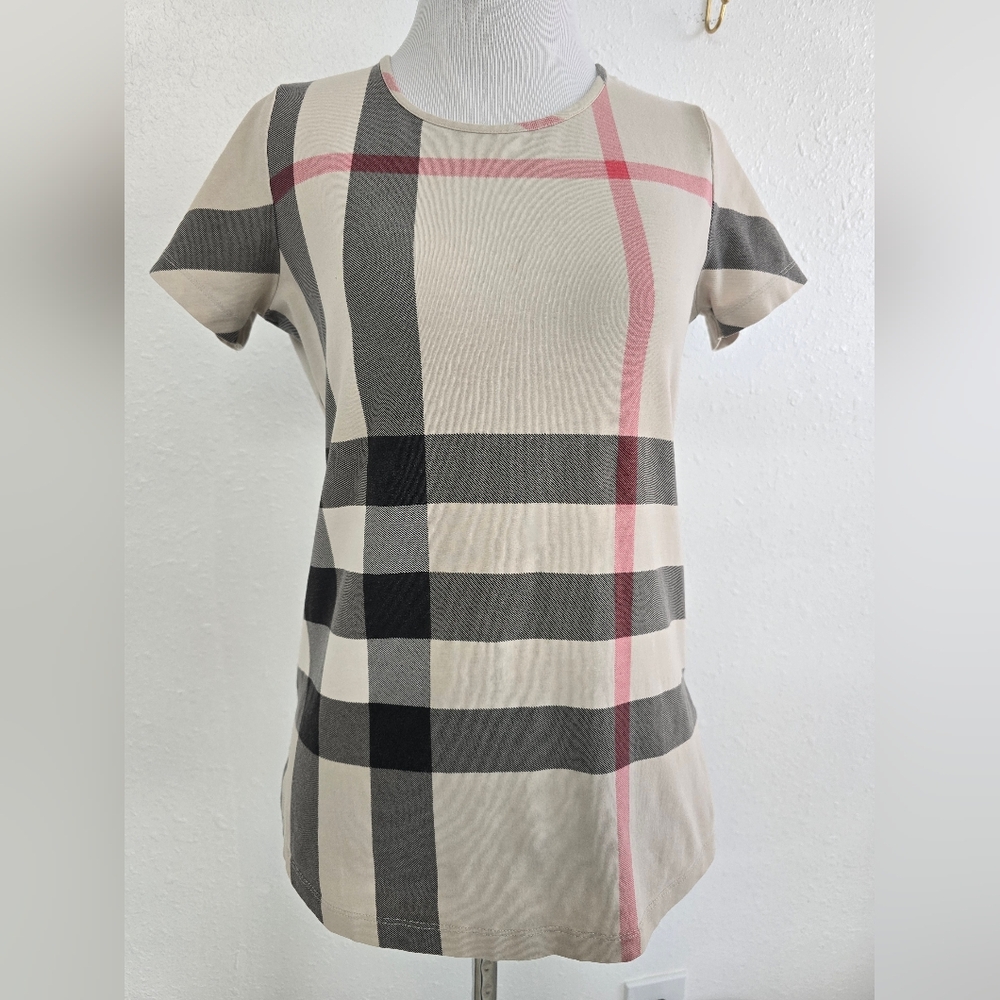 Burberry Brit Nova Check Top Tee Sz Medium - Picture 3 of 9